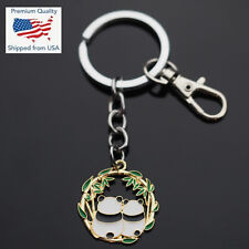 Cute Panda Couple Lovers Bamboo Enamel Fun Lobster Clasp Clip Bag Hollow Charm picture