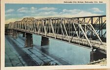 Nebraska City Bridge over Missouri River Postcard c1930 picture