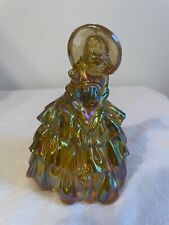 Vintage Wheaton Carnival Iridescent Marigold Glass Southern Belle Lady Figurine picture