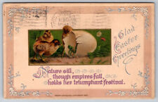 Easter Embossed Glad Easter Greetings c1910s Postcard Stamped picture