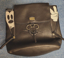 Bioworld Disney Hidden Mickey Mouse Mini Backpack Purse Bag Black Gold Zippers picture