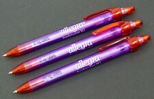 Rare Lot 3 Translucent Allegra Drug Rep Pharmaceutical Pens Rotating Barrel picture