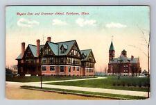 Fairhaven MA-Massachusetts, Rogers Inn, Grammar School, Vintage c1908 Postcard picture