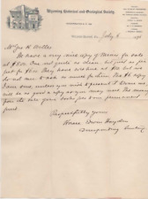 Wyoming Pennsylvania Historical  Society 1896 letterhead signed by CSA vet picture