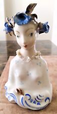 Cordey Bust Figurine Lady Blue Flowers #5005 c 1940's picture