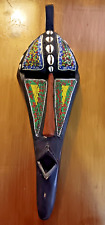 BEADED WOODEN HAND-CARVED ETHNIC MASK picture
