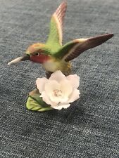 Hummingbird With Morning Glories Ceramic Statue 6