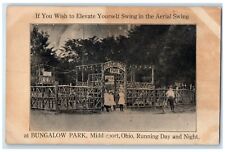 Aerial Swing At Bungalow Park Middleport Ohio OH, Running Day And Night Postcard picture