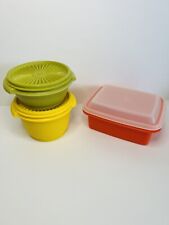 Vintage Tupperware Set Of 2 Servalier Bowls & Pack N Carry Lunch Box W/Lids picture