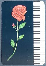 Red Rose Piano Keyboard Vintage Single Swap Playing Card 7 Clubs picture