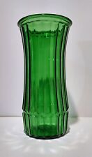 Vintage Hoosier Green Glass  Flower Vase Raised Ribs Diamond Pattern  4089-C 44A picture