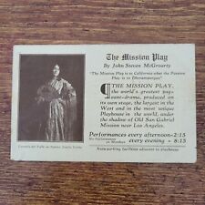 The Mission Play by John Steven McGoarty Performance Post Card San Gabriel CA picture