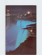 Postcard Illuminated American Falls Showing the Observation Tower New York USA picture