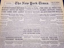 1945 SEPT 15 NEW YORK TIMES - FORD ENDS ALL PRODUCTION , BLAMES STRIKE - NT 306 picture