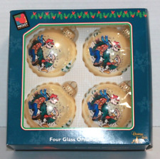 Set 4 Krebs Disney Mickey Unlimited Glass Christmas Ornaments Goofy & Donald picture