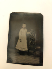 Delightful Young Girl in Fancy Dress, Tintype Photo, c1860s, #C270 picture