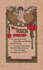 Antique Valentine's Day Hugo Wessler Arts & Crafts Frame Cupid Vtg Postcard Y10 picture