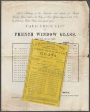 1869 & 1875 French Window Glass Price Card & Handbill Holbrook Bros. New York picture