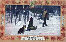 CANADA - Returning From The Woods Canadian Homestead Life Postcard picture