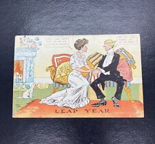 Antique Leap Year Postcard Posted 1908 picture