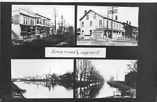 F51/ Hebron Ohio RPPC Postcard REPRINT c1960s 4View Canal Stores Homes picture