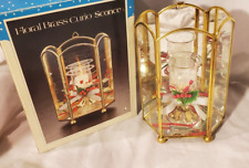 Vintage Mini Sconce Candle Holder Wall Decor Brass Glass Mirrored  7