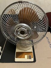 Vintage Fan Tan Brown Model KH-901 9” Oscillating Desk Fan 2 Speed Works Horng picture