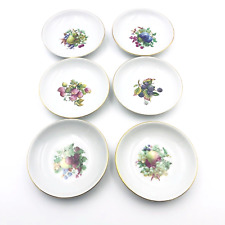 Ceramic Small Fruit Seder Plate Gold Rim Naaman Made Israel Set Of 6 Dish picture