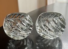 Set of 2 -PartyLite Illusions Swirl Glass Votive Tealight Candle Holders - USA picture