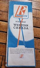 Vintage Manitoba-Saskatchewan Road Map Courtesy of Royalite 1955 Western Canada picture