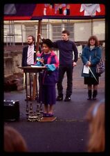1992 Original Transparency 35mm Slide Photo Girl at a podium picture