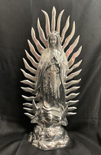 ⭐ vintage religious statue Heavy Silver Platted Virgen Mary picture