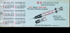 1941 B-D Products Yale Luer Lok  Syringe Ink Blotter Calendar picture