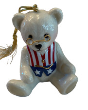 Lenox Teddy's 100th Anniversary Patriotic Porcelain Christmas Tree Ornament 3