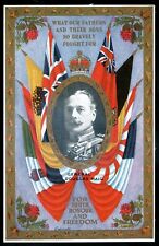 CANADA MILITARY Postcard 1910s WW1 Allies Flags General Douglas Haig picture