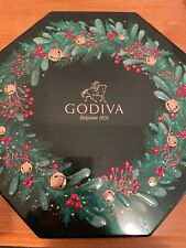 GODIVA Christmas Holiday   Green Wreath Tin  picture