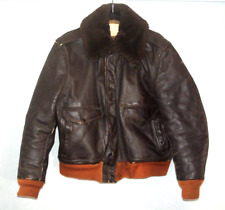 VINTAGE Schott NYC Brown Leather Flight Jacket (1965-1975), Sz 42 picture