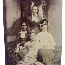 Antique Collectible 1800s Tintype Photo Group of Sexy Womens picture