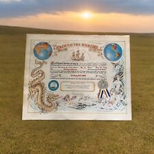 United States Navy Round The World Certificate 1943-1944 SS James Duncan  picture