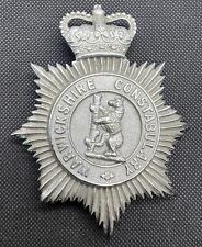 VINTAGE WARWICKSHIRE AND COVENTRY CONSTABULARY POLICE HELMET PLATE BADGE QUEENS picture