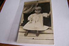 Rare Antique Vintage RPPC Real Photo Postcard Wakarusa Indiana Postmarked Baby picture