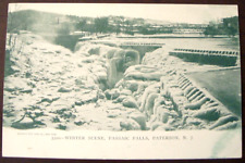 Paterson New Jersey c1905 Passaic Falls, Winter scene, vintage undivided back picture