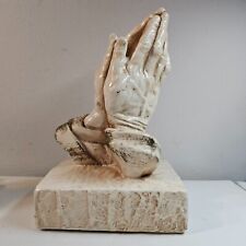 Vintage Ceramic Praying Hands Figurine Religious Decor 10.5