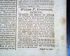 President GEORGE WASHINGTON Appoints Timothy Pickering Postmaster 1791 Newspaper picture