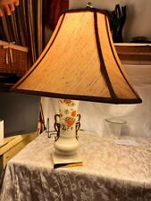 Antique Ceramic Table Lamp - Flowers Napoleon III Style. Tested. No Chips picture