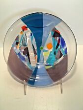 Hand Made MCM Fused Art Glass Bowl - Unsigned picture