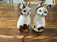 Vintage Salt Pepper Shaker Japan White and Brown Cats picture
