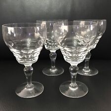Set of 4 STUART Crystal Cocktail Wine Water Glass Chippendale. England. Marked. picture