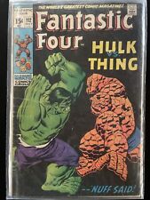 Fantastic Four #112 (Marvel 1971) Key Issue Hulk vs Thing picture