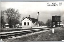 MORGANTOWN IN TRAIN DEPOT real photo postcard rppc icrr railroad station ~CORNER picture